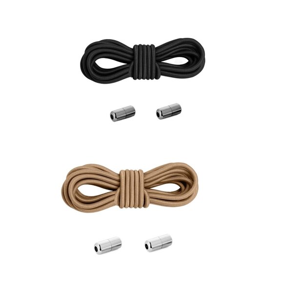 2 Pair Elastic Metal Lock Shoelaces - Picture 1 of 1